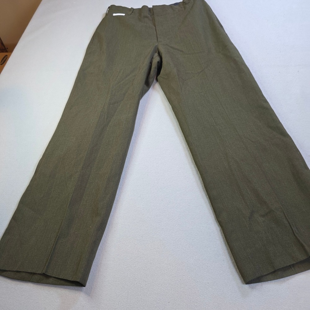 USMC Marine Corps Green Shade 2212 Poly Wool Dress Trousers 34R 33x28 Vintage